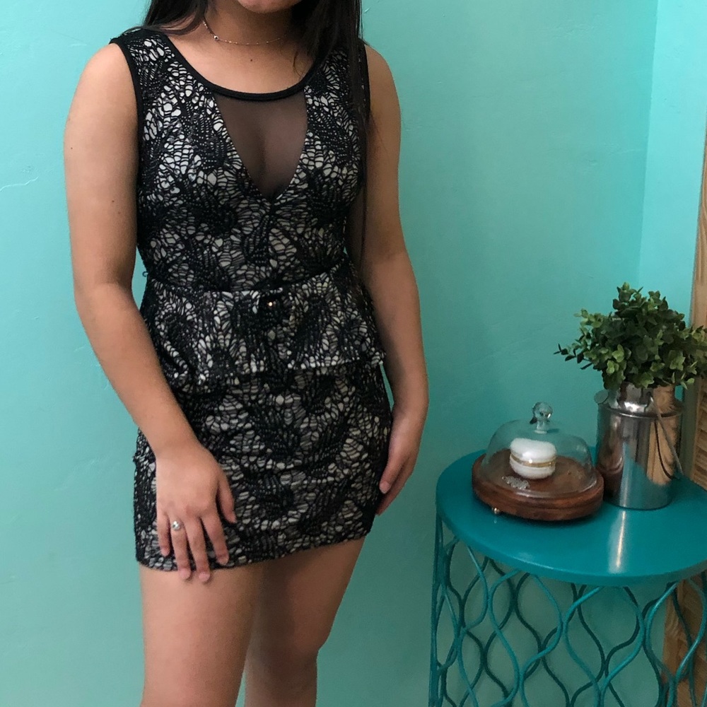 Black and cream dress
